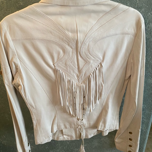 Authentic Roberto Cavalli white leather jacket - Picture 2 of 7